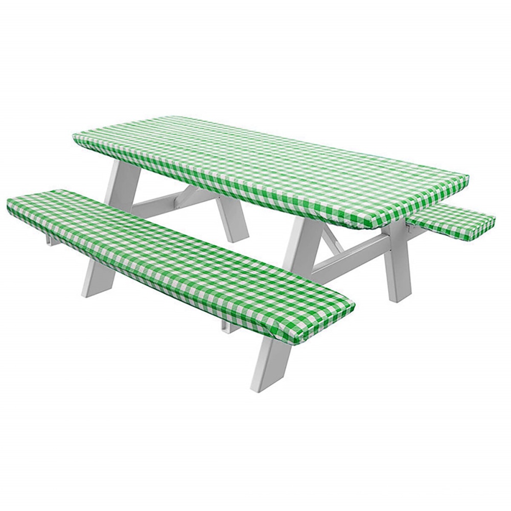 Sorfey Vinyl Picnic Table and Bench Fitted Tablecloth Cover - Blue - Image 2