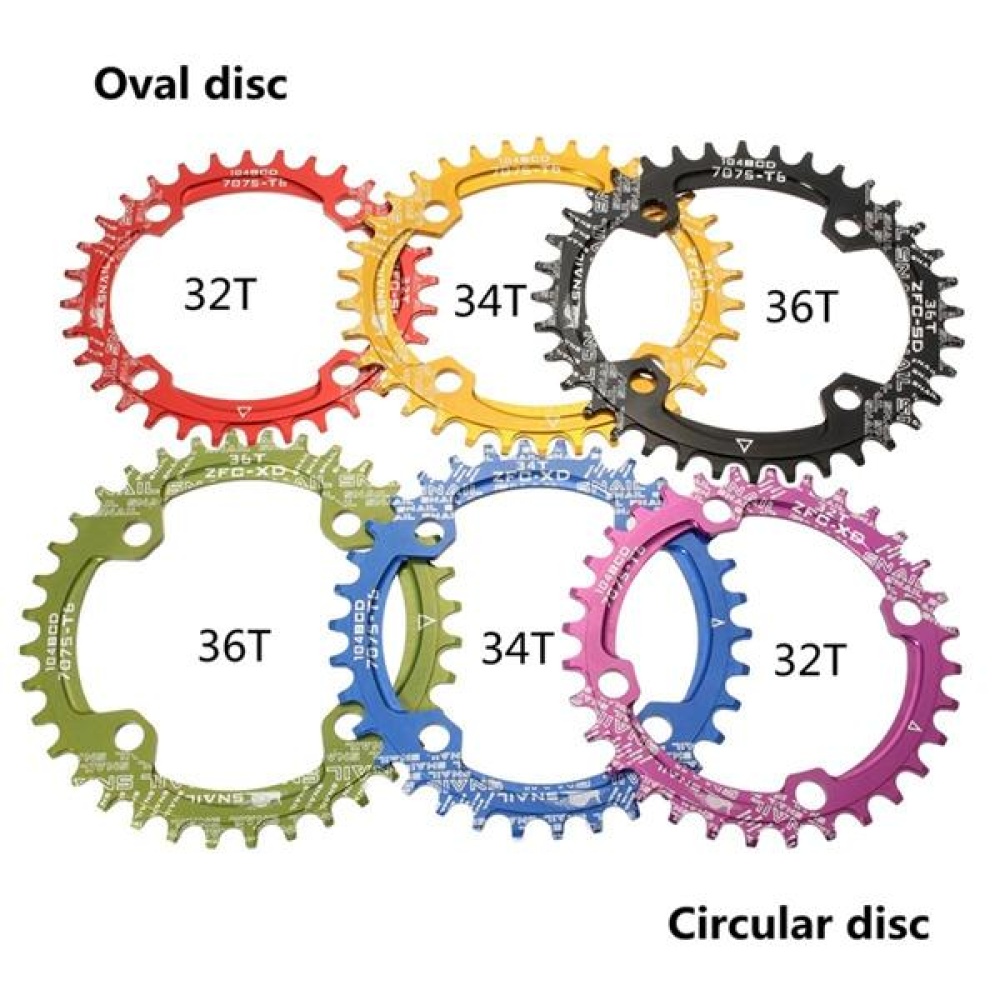 104mm Bike Bicycle Narrow Wide Single Speed Oval Circle Chainring 36T - Green - Image 2