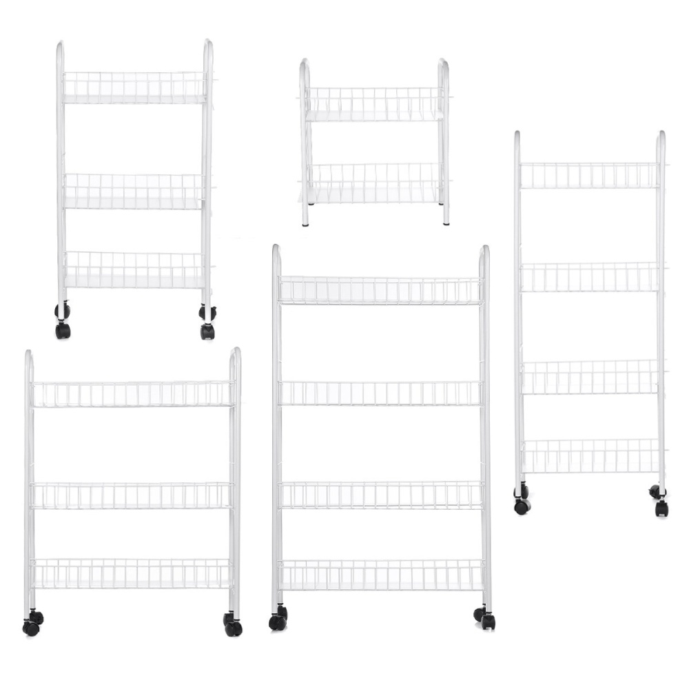 Storage Shelf Rack Movable Interspace Storage Racks Refrigerator Space Rack with Roller for Kitchen Organizer - 35cm 2 Layers - Image 2