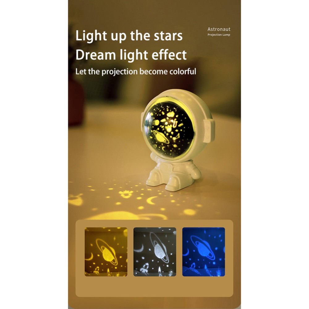 Astronaut Led Star Projector USB Charging 360 Degree Rotation Music Lamp Night Light Kids Baby Gifts White - Image 3