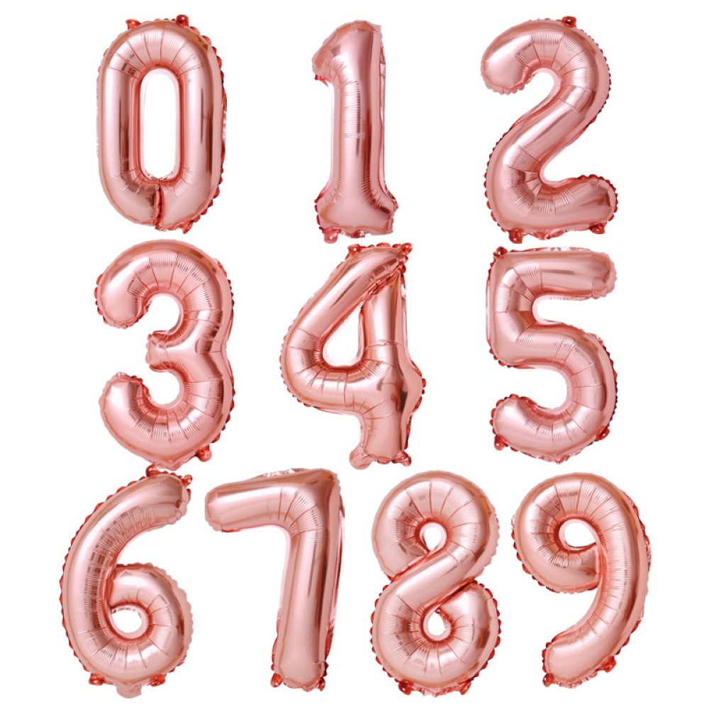 32-inch Rose Gold Digital Aluminum Film Balloons 0-9 Number Party Venue Decoration Props Balloon 6 - Image 3