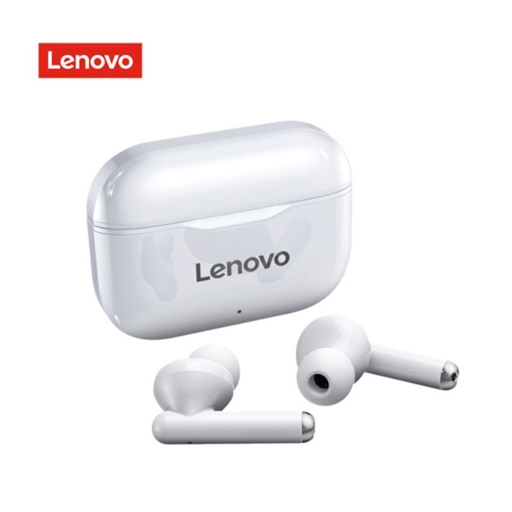 Original LENOVO Wireless Earphones Bluetooth 5.0 Tws Earbuds LP1 9d Stereo Sound Noise Reduction Ipx4 Headsets With Mic white