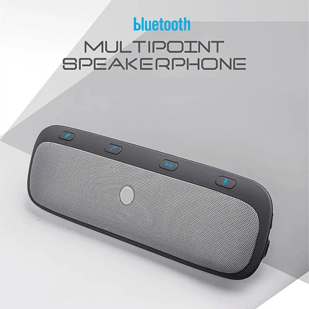 TZ900 Vehicle-Mounted Speaker Wireless bluetooth Soundbar DSP Noise Reduction MP3 Music Player Sun Shield with Mic - Grey - Image 2