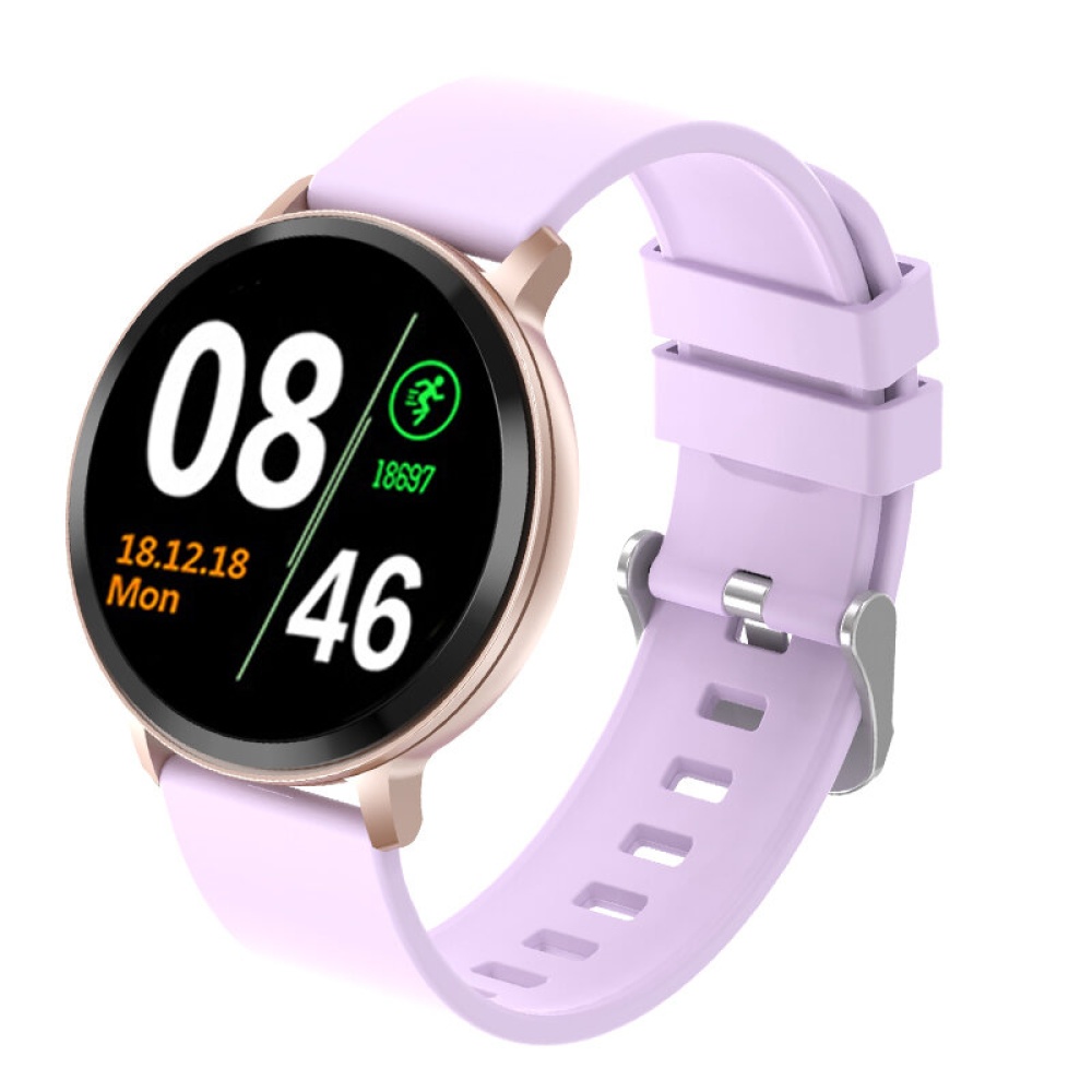 [Big Number Display]  S8 Heart Rate Blood Pressure Oxygen Monitor Auto-light Large View Smart Watch - Pink - Image 2