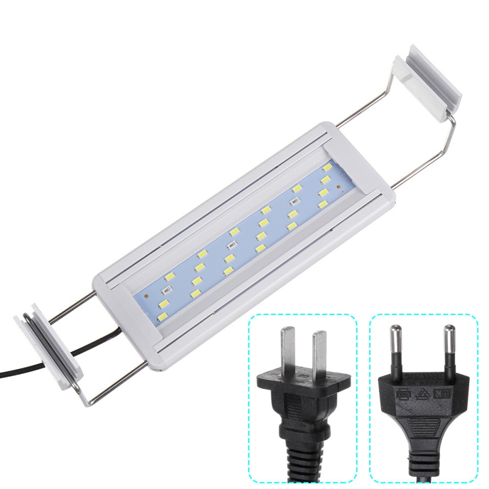 5W LED Fish Tank Light 20CM Aquarium Bracket Clip Light Aquarium Lighting Extendable Aquatic Plant Light for 20-30cm Fish Tank - US Plug - Image 2