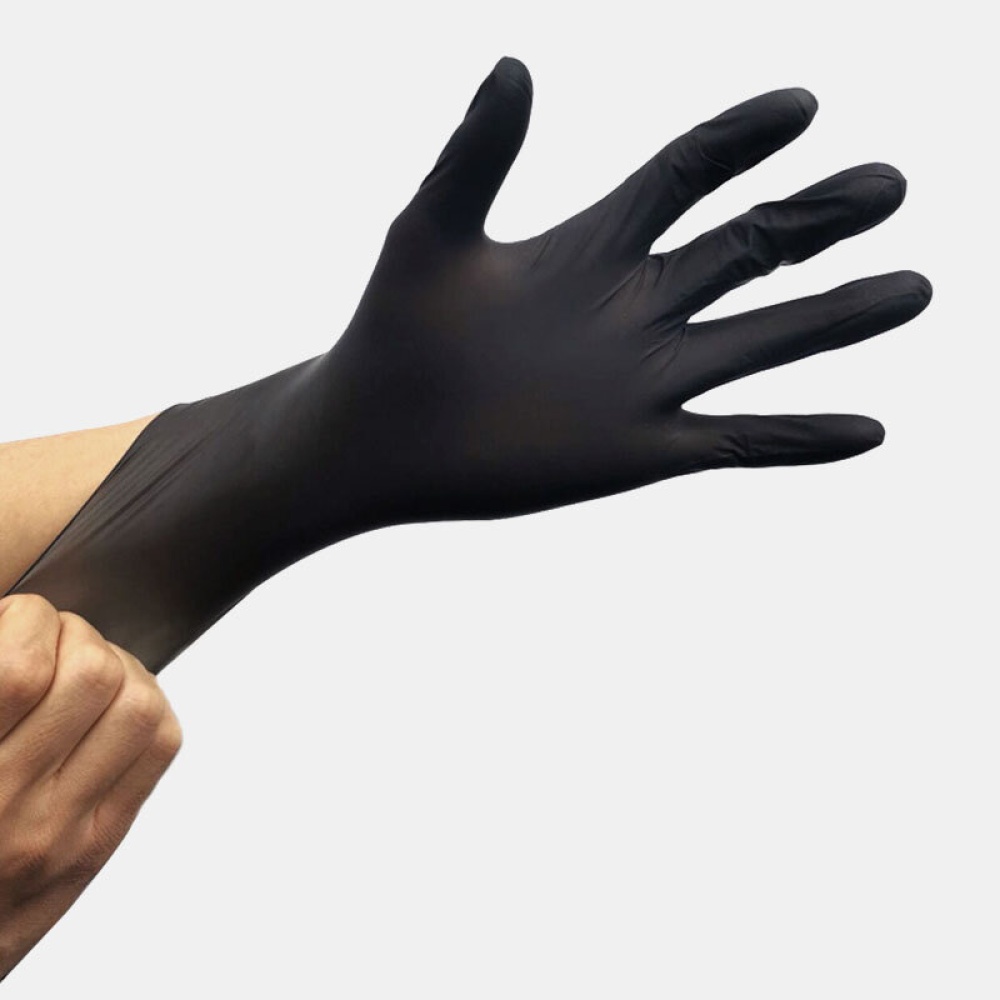 100Pcs Disposable Nitrile Latex Gloves Black 3 Sizes - S - Image 2