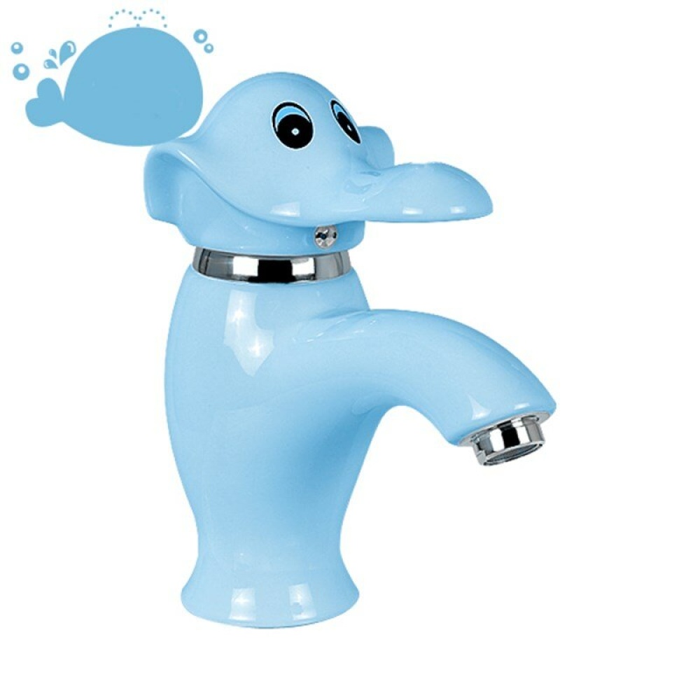 Hot And Cold Mixer Kitchen Faucet Ceramic Kindergarten Cartoon Elephant Faucet Color Children's Wash Basin Tap - Orange