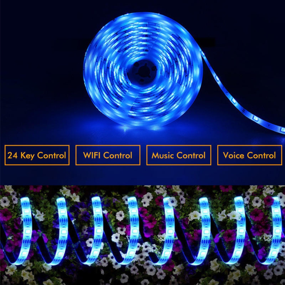 Bakeey 5M 10M IP66 5050 RGB WiFi APP Smart LED Strip Light with IR Remote Controller Work With Alexa Google  Decorations Clearance  Lights - 5M EU Pl - Image 2