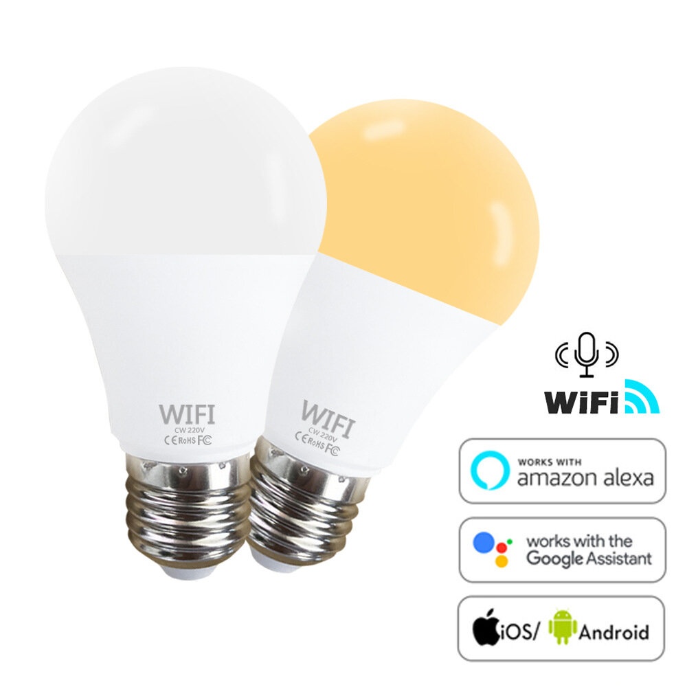 Smart WiFi E27 E26 Bulb CW+WW AC110/220V Supports Alexa Google Home Voice Control APP Control - 110V E27 - Image 2