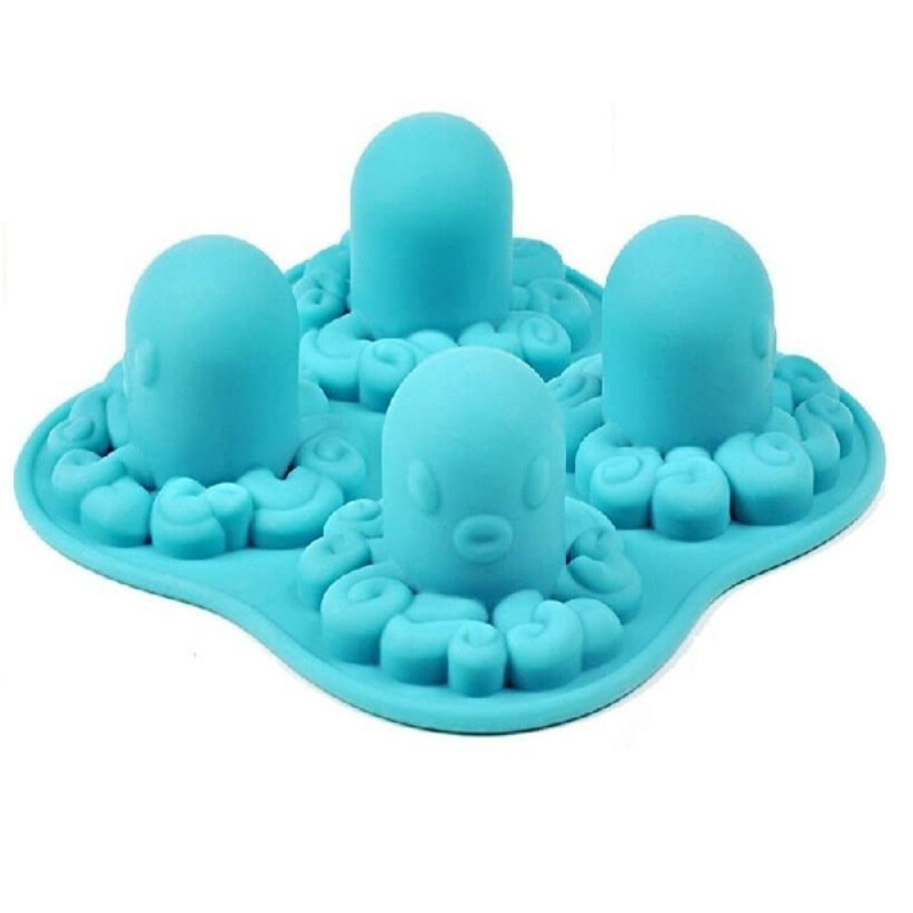 Octopus Shape Silicone Molds Fondant Cake Molds Kitchen Baking Decorating Cake Tools Soap Candy Mold - Blue - Image 2