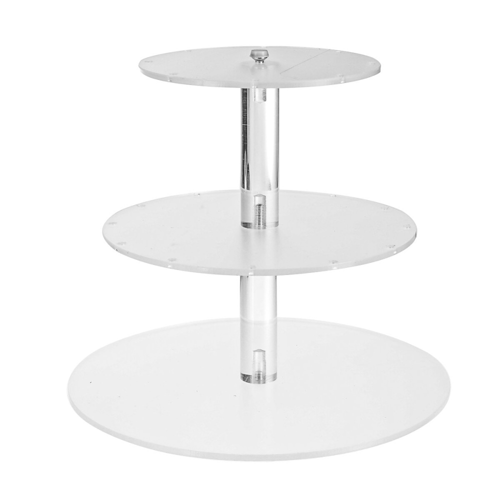 Cupcake Stand Cake Holder Wedding Party Display with LED String Light 3/4/5 Tier - 3 Layers