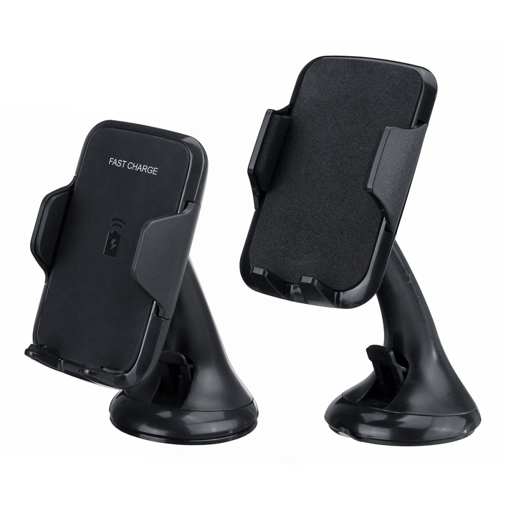 Universal 360 Degree Rotation 10W Fast Charging Wireless Charger Dashboard Windshield Car Phone Holder Mount for Samsung Smart Phone between 4-6.3 in