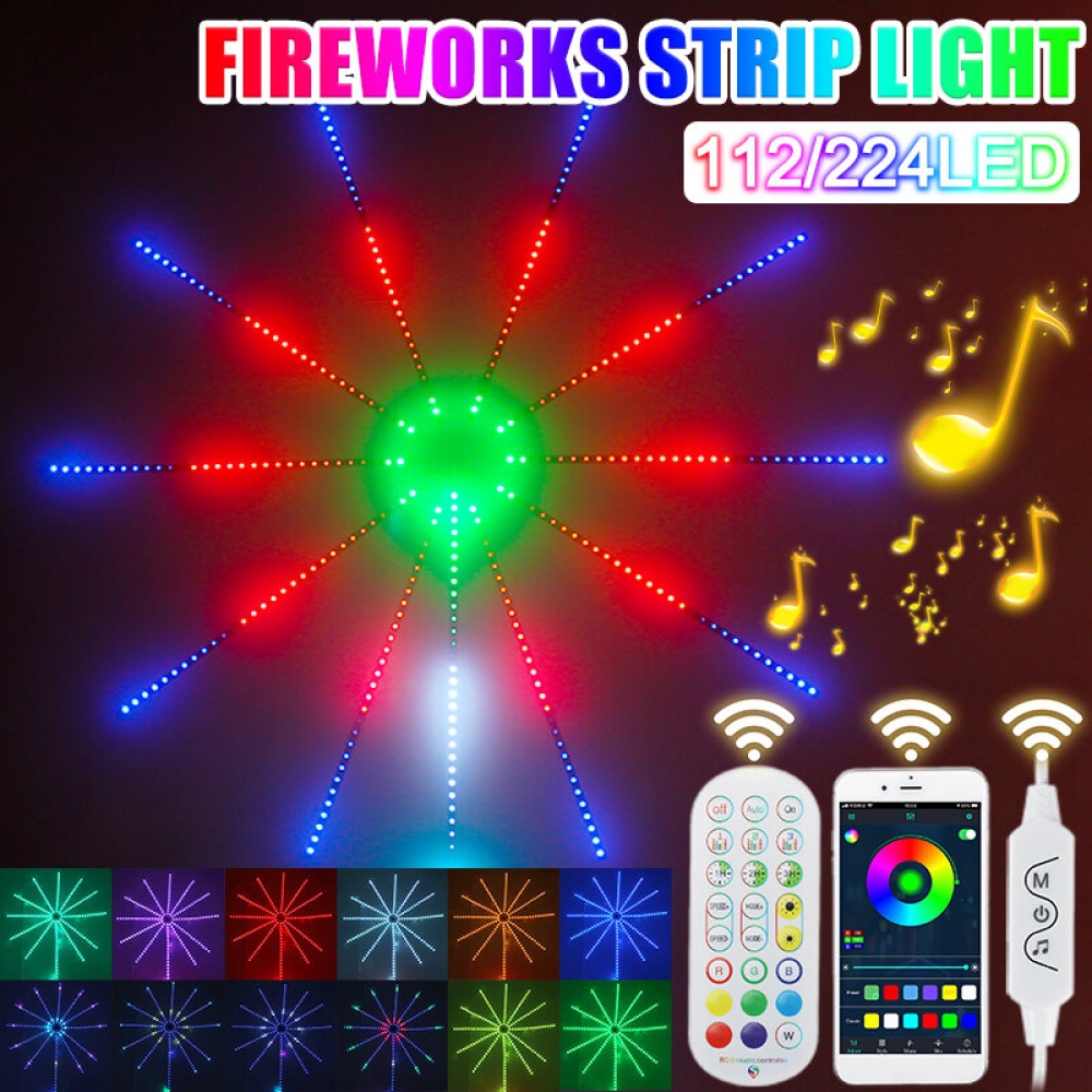 Firework LED Strip Light Music Sound Sync Color Changing Home Party Xmas Decor - 112LED - Image 2