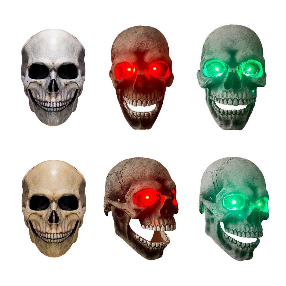 Mask Demon Skull Headgear Mask Zombie Ghost Skeleton Headgear Skull Head Jaw Movable Light Mask - Movable dark mouth (soft)