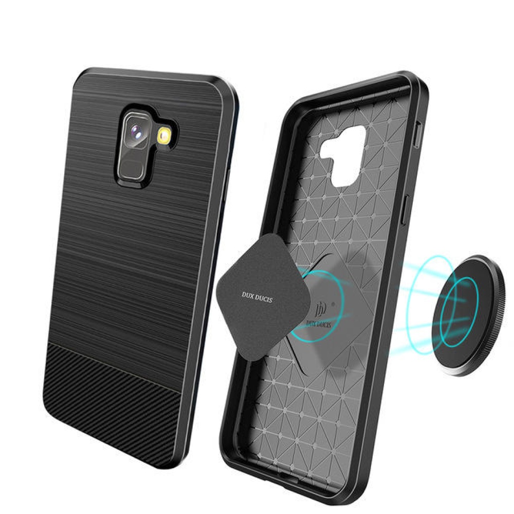 DUX DUCIS Magnetic Soft TPU Protective Case for Samsung Galaxy A8 Plus 2018 - Black - Image 2