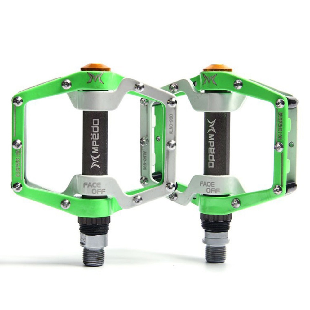 Flat Platform Aluminum Alloy Sealed Bearing 9/16" Bike Pedals For MTB Road Mountain Bike Fixed Gear Bicycle - Green - Image 2