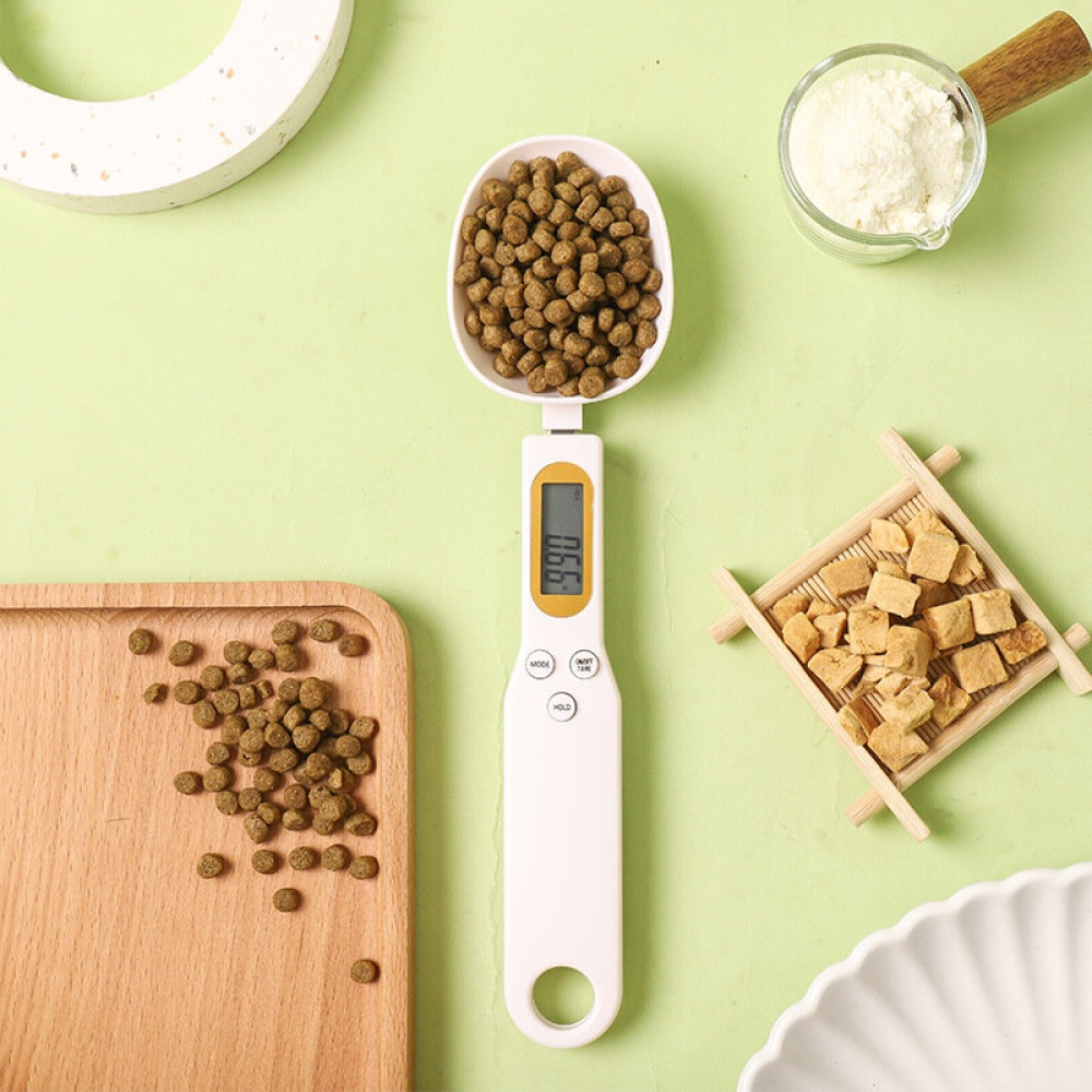 Pet Food Scale Electronic High-precision Measuring Spoon Dog Cat Feeding Bowl Measuring Digital Display Spoon - White - Image 2