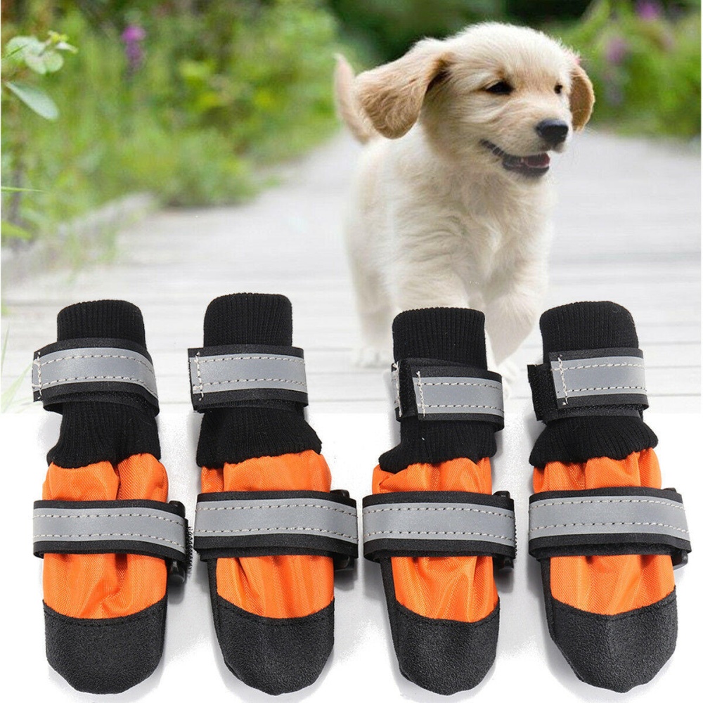 4Pcs Pet Dog Rain Snow Boots Warm Shoe Anti-slip Footwear Sock Waterproof Shoe Covers - S - Image 2