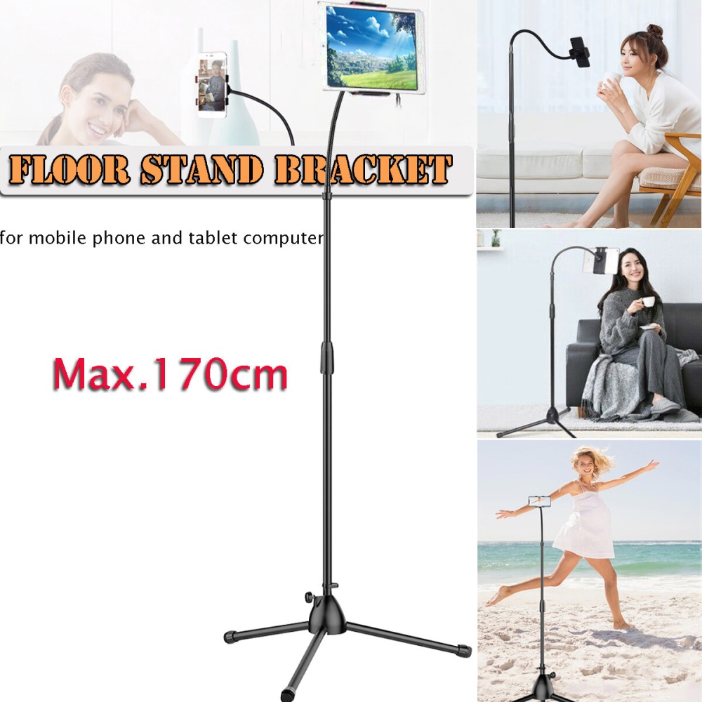 Universal Height Adjustable Mobile Phone Floor Stand Holder for Mobile Phone or Tablet between 3.5-10.5 inch - Image 2