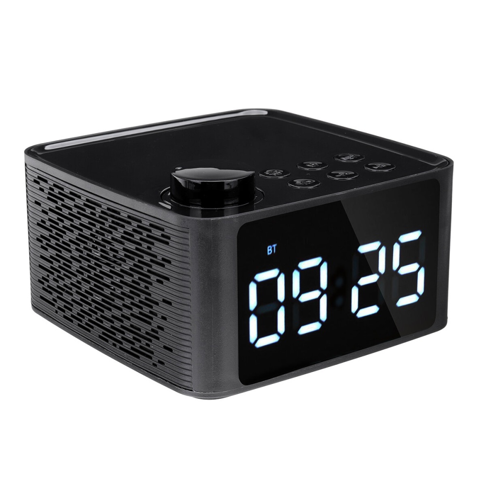 Wireless bluetooth 5.0 Speaker LED Display Alarm Clock FM Radio TF Card Handsfree Speaker - Blue - Image 2