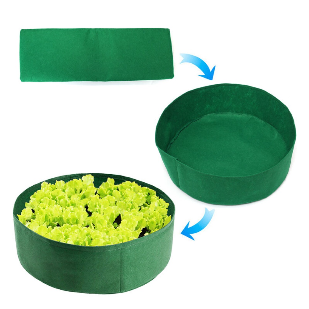 Vegetable Planting Grow Box Felt Fabric Round Growing Bag Home Garden Cultivation - M