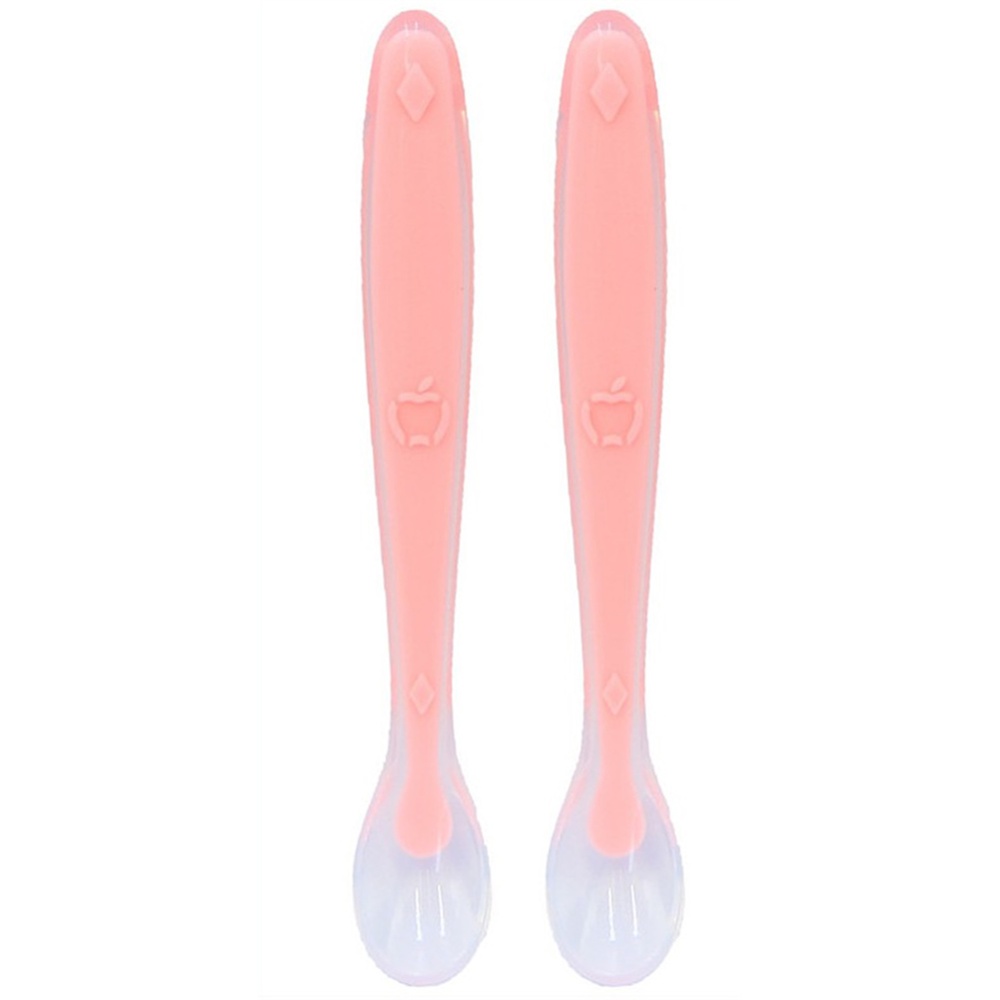 2pcs Silicone Baby Spoon Infant With Travel Case For Self Feeding Training Pink+pink - Image 3