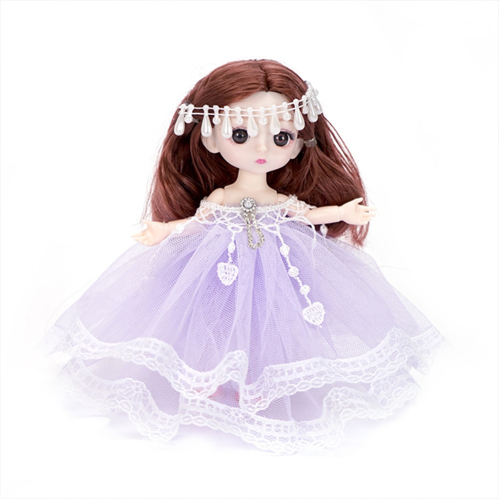 18cm Bjd Joint Doll Cute Style Clothes Simulation Princess Dress Up Toy For Kids Pink - Image 2