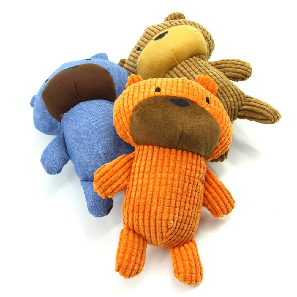 Yani Cute Teddy Bear Vocal Bite-resistant Plush Toy Molar Toothy Pet Plush Dog Cat Puppy Universal Supplies - Orange - Image 2