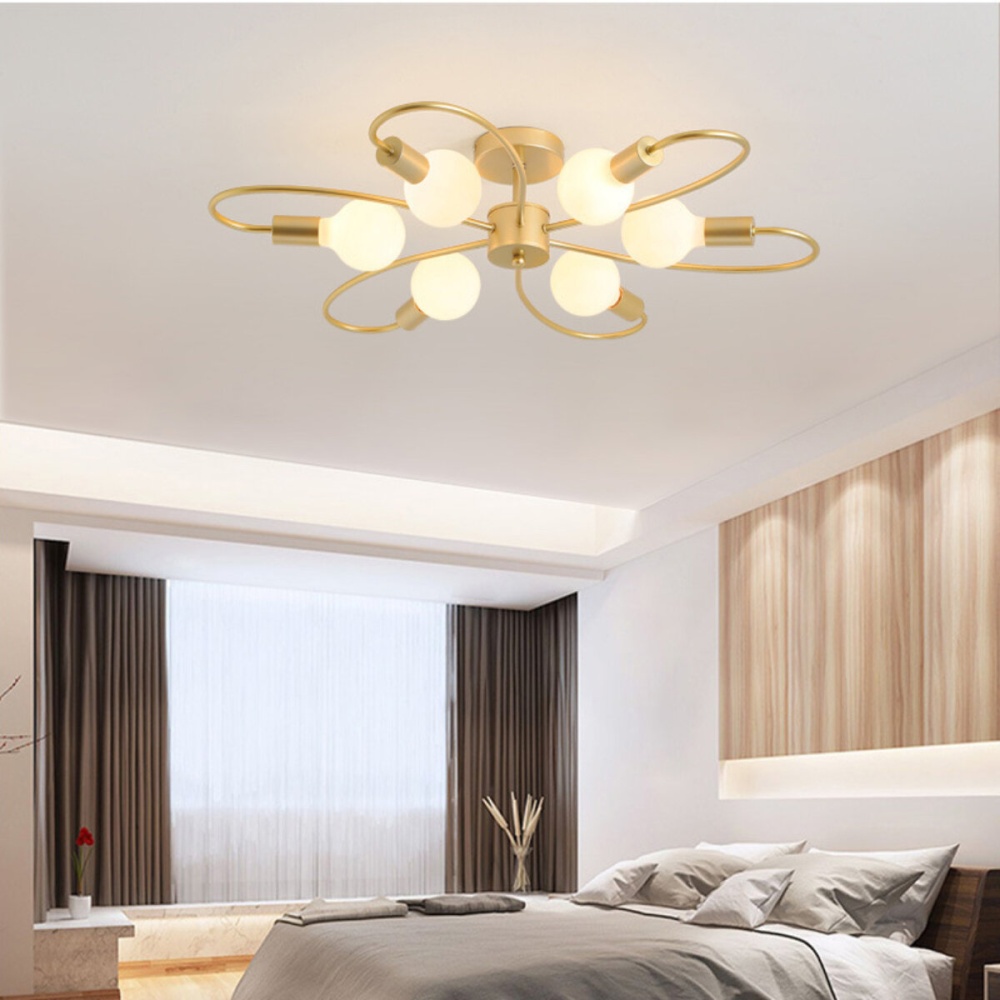 110-265V Modern Minimalist Living Room Lamp Chandeliers New Led Ceiling Lamp Creative Smart Bedroom Room Lamp Indoor Without Bulb - Black - 3 Heads - Image 2