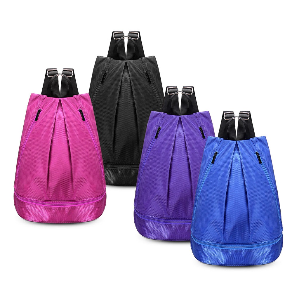 Nylon Dry Wet Clothes Separation Gym Training Yoga Shoe Bags Waterproof Hiking Storage Backpack Men Women - Purple - Image 2