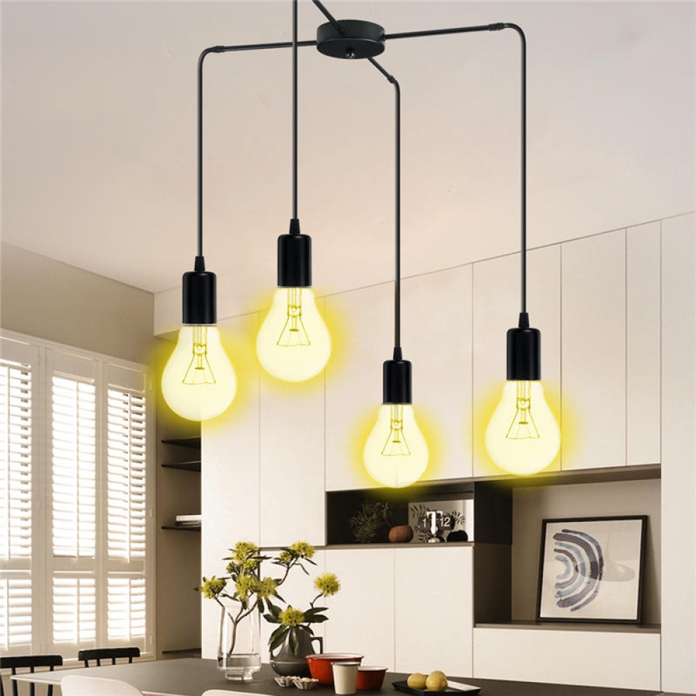 4 Heads E27 Modern LED Chandelier Adjustable Pendant Lamp Ceiling Light Bulb - Image 2