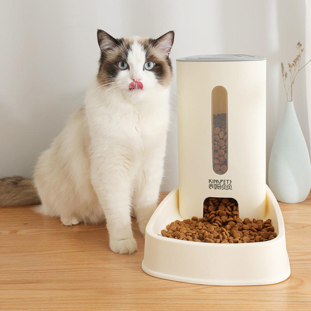 Cat Dog Automatic Feeder Pet Bowl Pet Automatic Water Dispenser Water Bowl - Beige