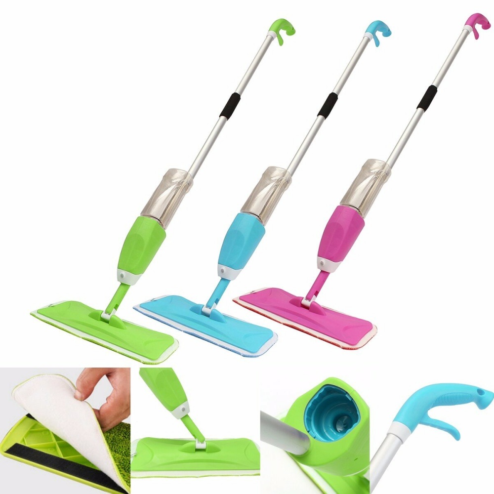 360° Rotating Spray Mop Household Water-saving Flat Mop Laminate Wood Tiles Floor Cleaning Tools - Green - Image 2