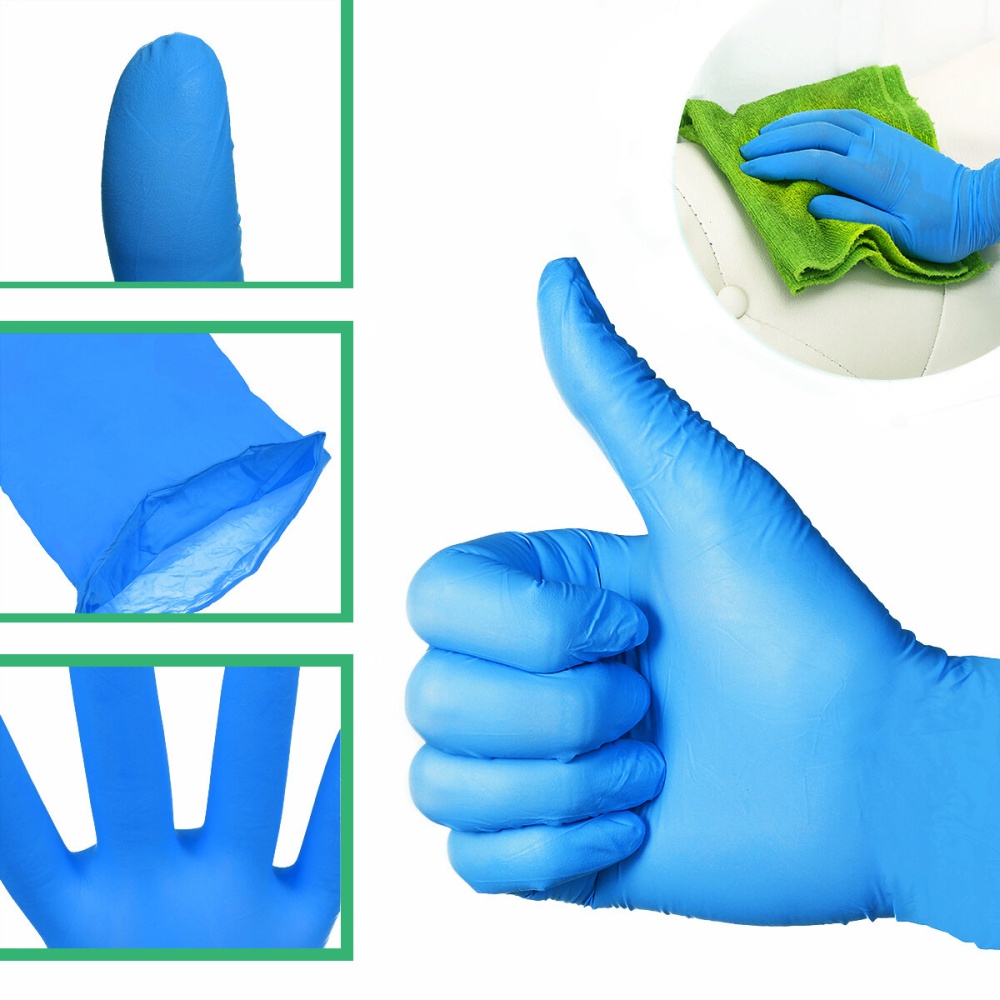 100 PCS Disposable Nitrile Gloves 22CM Lengthen One-off PVC Food Gloves Eco-friendly PE Gloves For Kitchen Garden - M - Image 2