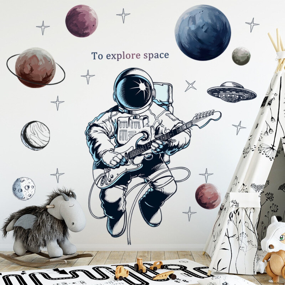 Space Theme Astronaut Wall Sticker Dormitory Living Room Wall Decor Self-Adhesive Bedroom 3d Kids Room Decoration Home Decor - 01 - Image 2