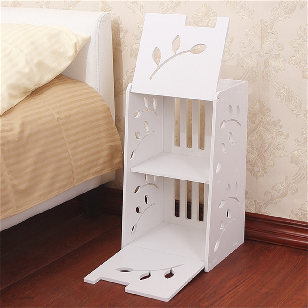 Modern Nightstand End Table Bedroom Bedside Cabinet Storage Organizer Rack - Image 2