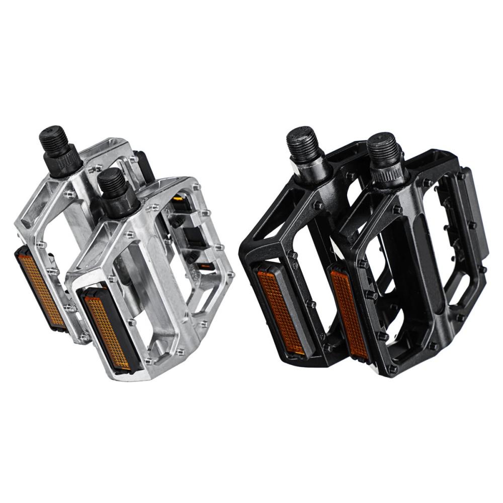 BIKIGHT 1 Pair Bicycle Mountain Bike Pedals Aluminum Alloy Platform DU Sealed Bearing MTB Bicycle Pedals Accessories - Black - Image 2