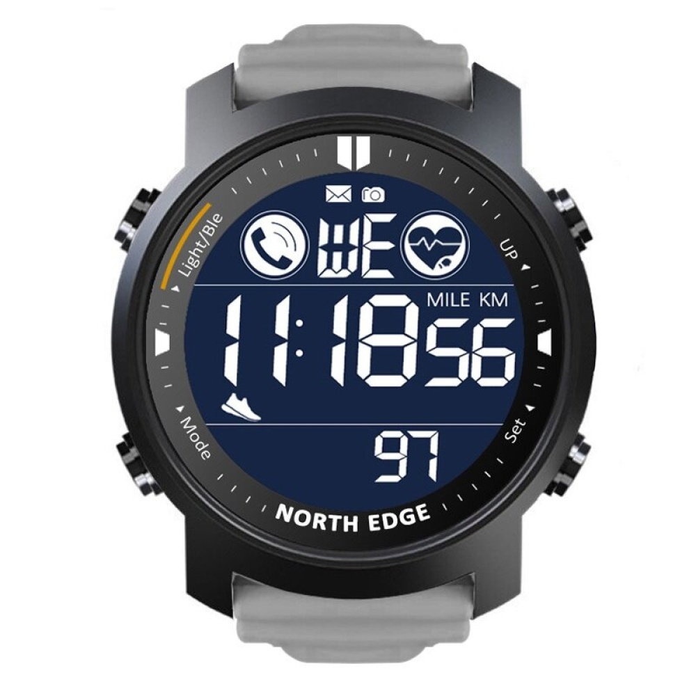 NORTH EDGE Laker Pedometer Heart Rate Calories Phone Reminder Stopwatch Sport Watch bluetooth Smart Watch - Black - Image 2