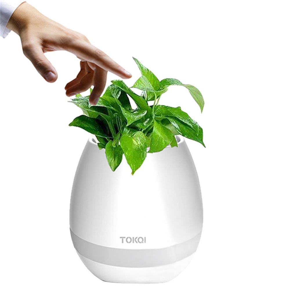 Smart Music Flower Pot Creative Can Play Outdoor Household Wireless BT Speaker white - Image 3