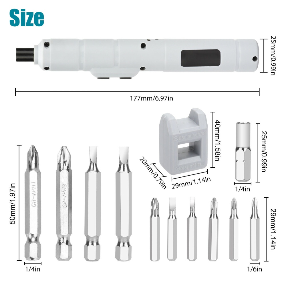 13pcs Electric Screwdriver Drill Kit Mini Cordless Rechargeable Power Tool - Image 3