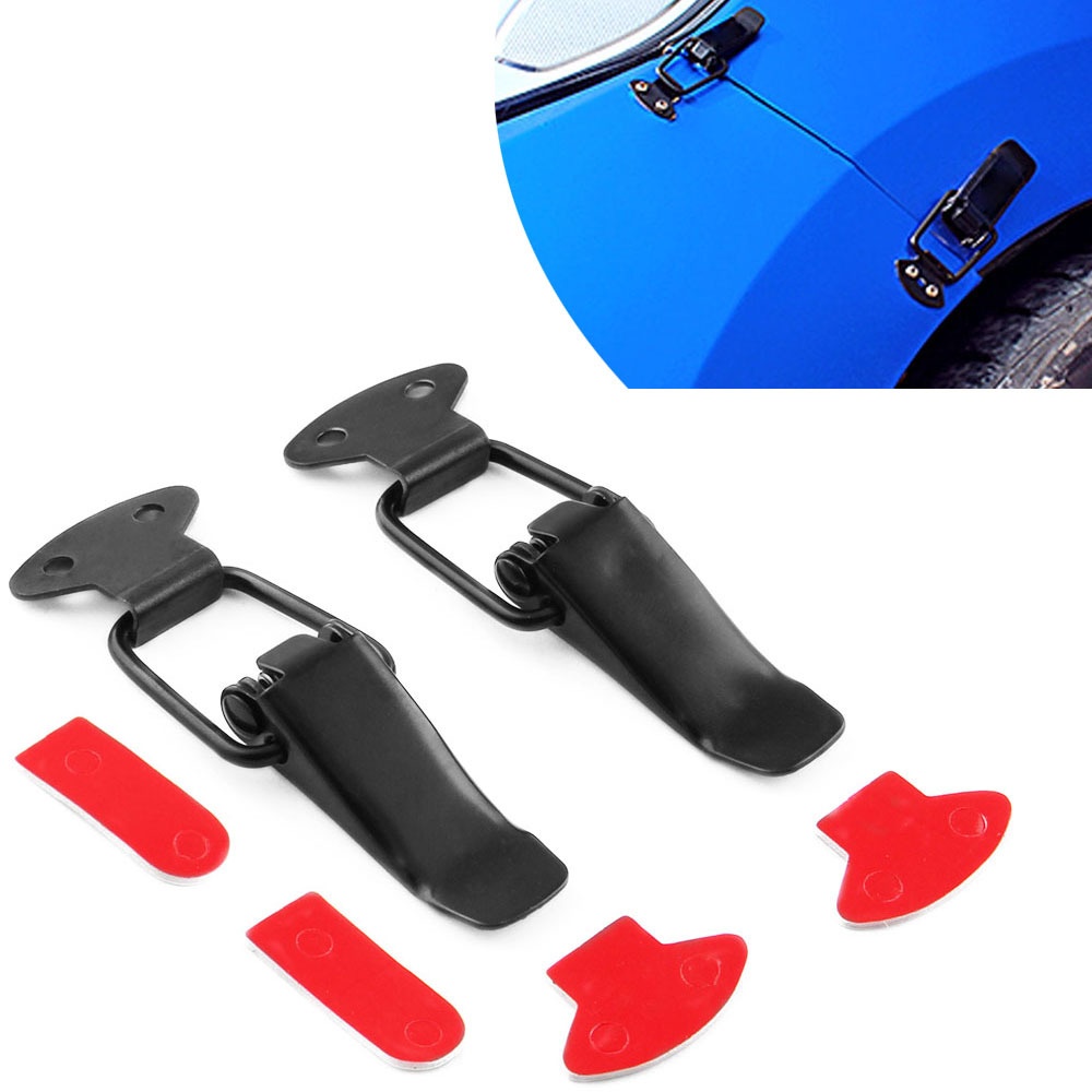 2pcs Universal Black Car Bumpers Trunk Fender Hatch Lids Release Fasteners Kit large - Image 2