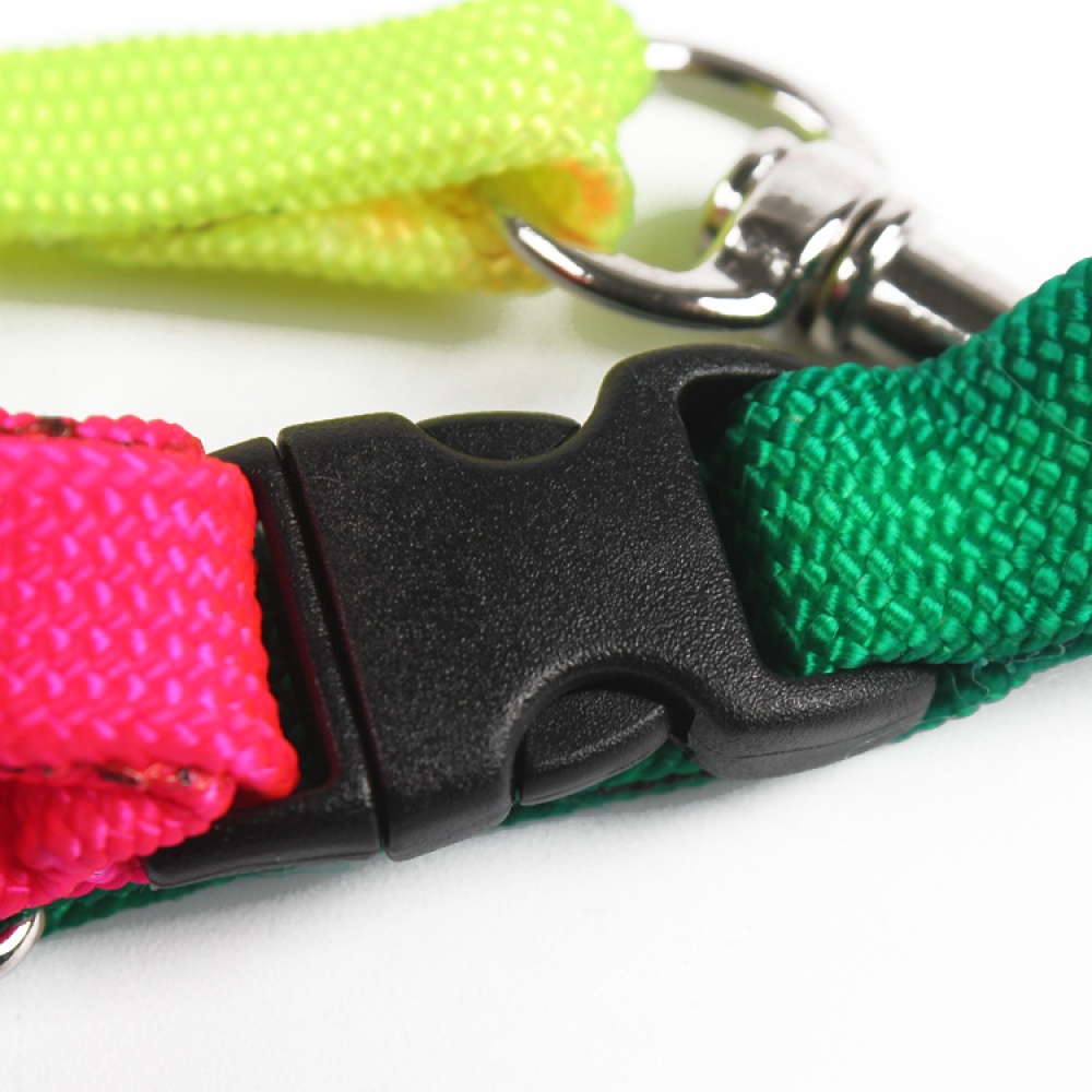 Colorful Adjustable Small Pet Nylon Leash Strap Traction Rope for Puppy, Rainbow Dogs Chest Chain - 120cm/3.9ft 1.0*120cm - Image 3