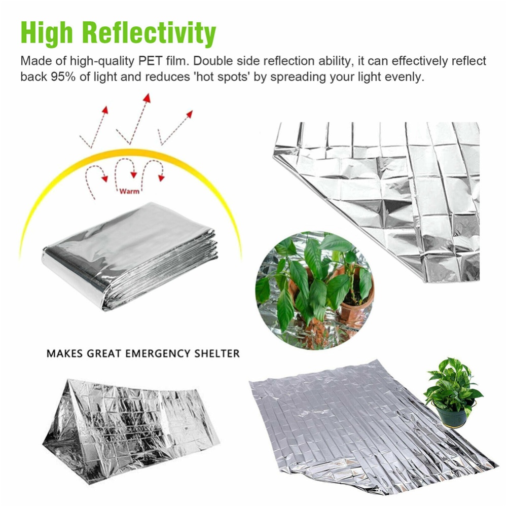 Reflective Film Environmental Portable Light Healthy Security Plants Cover Greenhouse Planting Accessories(210 Cm X 120 Cm) Silver - Image 2