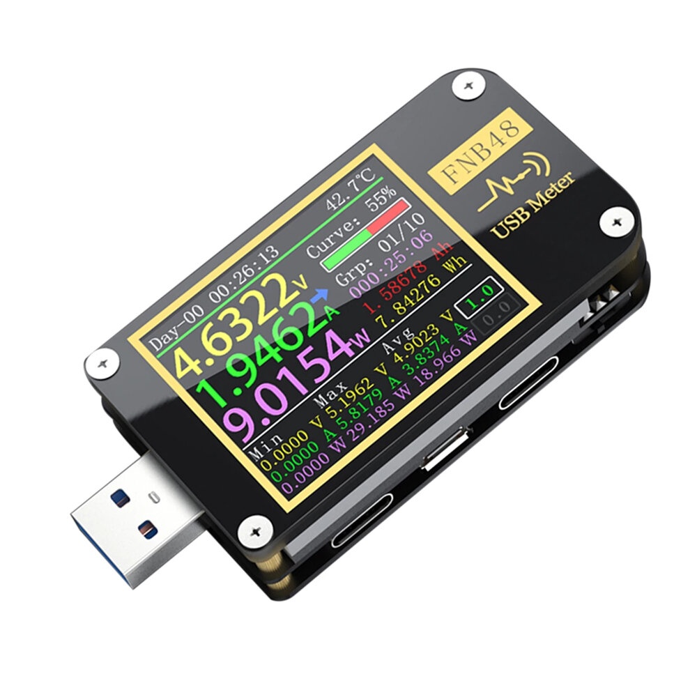 FNB48 USB Tester Voltmeter Ammeter bluetooth APP Tester Current and Voltmeter USB Tester With USB-A/Micro USB /Type-C Interface - Image 2