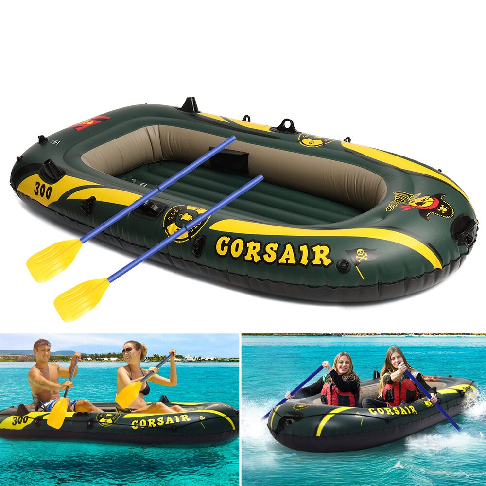 Kayak With Two Paddle Mounts Cushion 2 Persons Inflatable Canoes Boat Accessories Thicken Kayak Boat Boat Drifting PVC Canoe Rubber