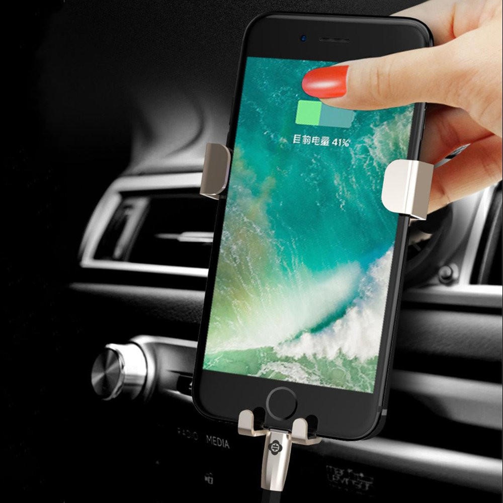 TOTU Gravity Linkage Auto Lock Multi-angle Rotation Car Mount Air Vent Holder for Mobile Phone - Gold - Image 2