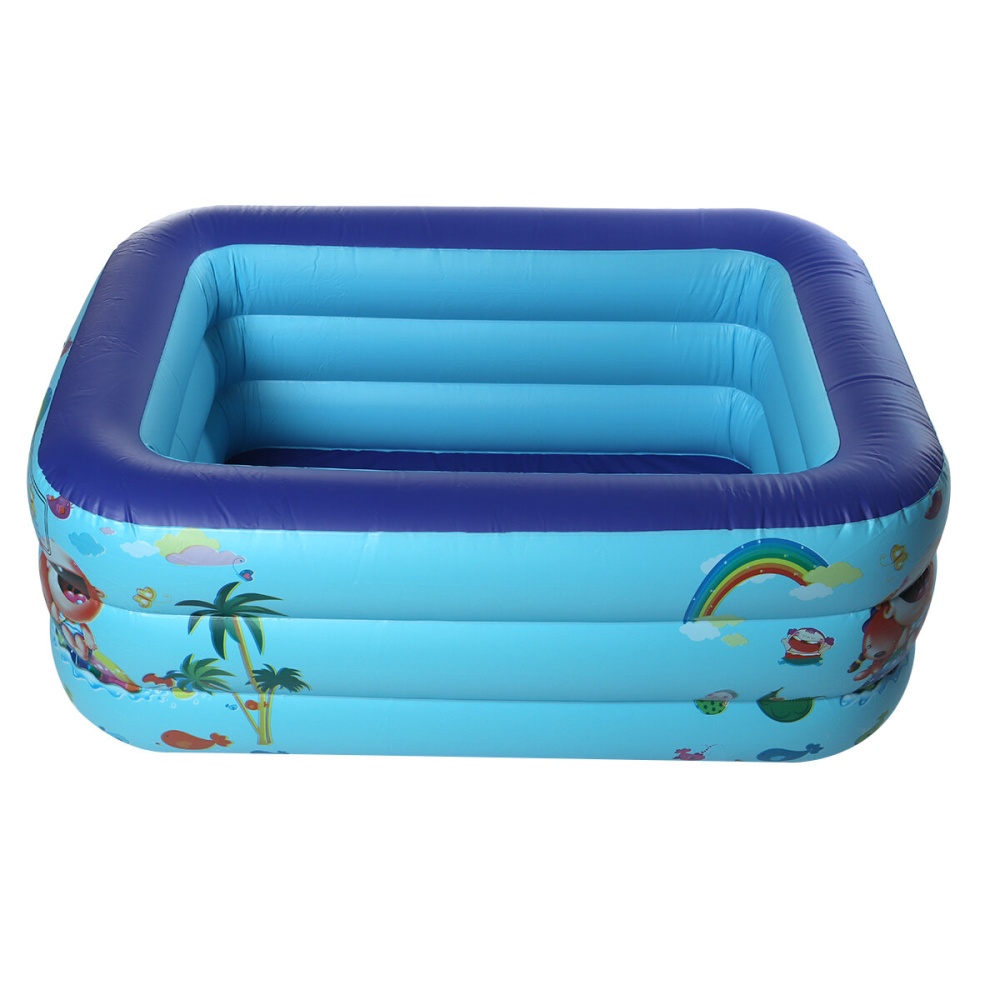 130×95×50CM Inflatable Swimming Pool Square Kids Children's Home Use Paddling Pool Portable Foldable Bathing Tub - Image 2