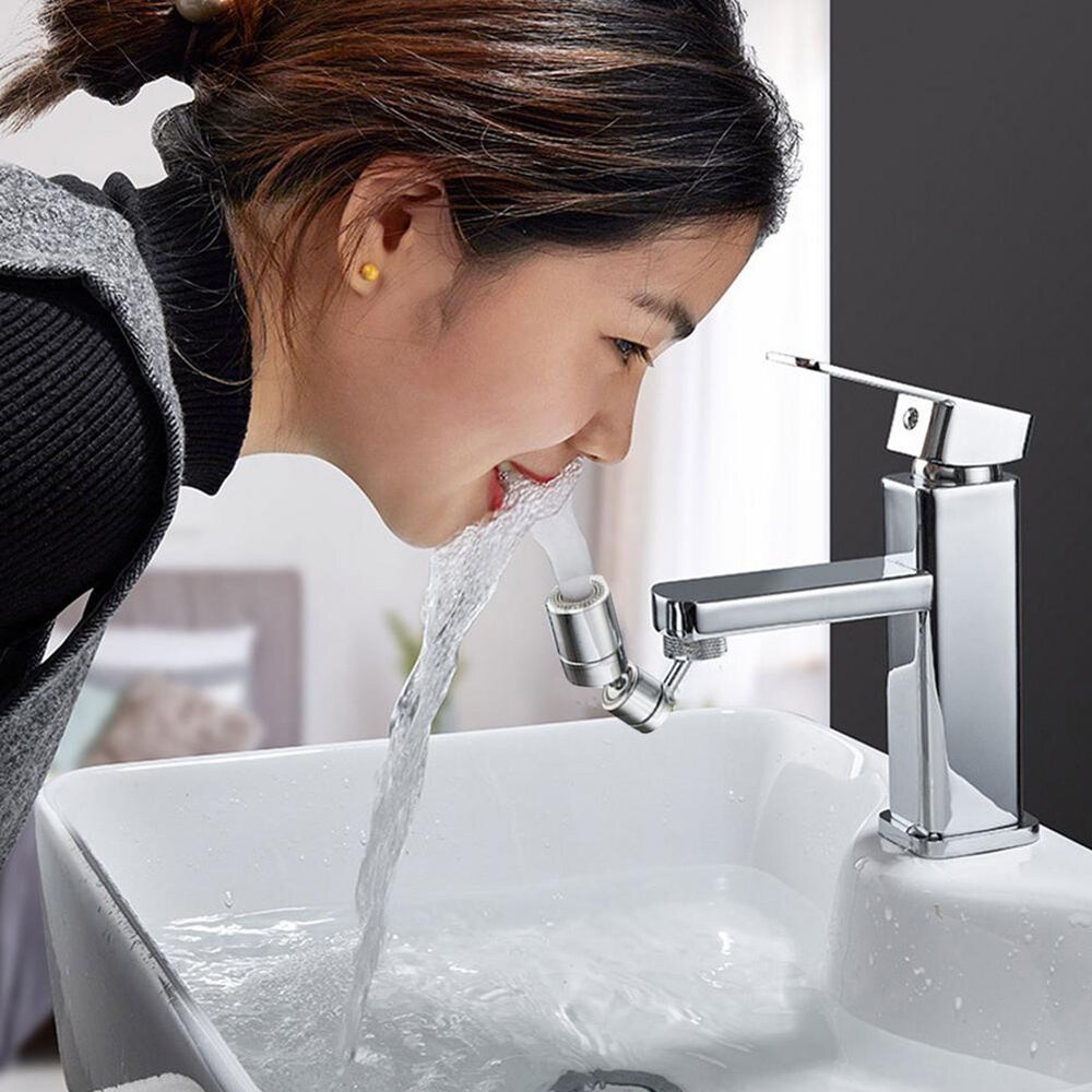 Suleve Universal Faucet Areator 1080 Degree Swivel Extender Splash Filter Bubbler Rotating Mesh Mouth Anti Splash Head Dual Mode Faucet Extender Wate - Image 2