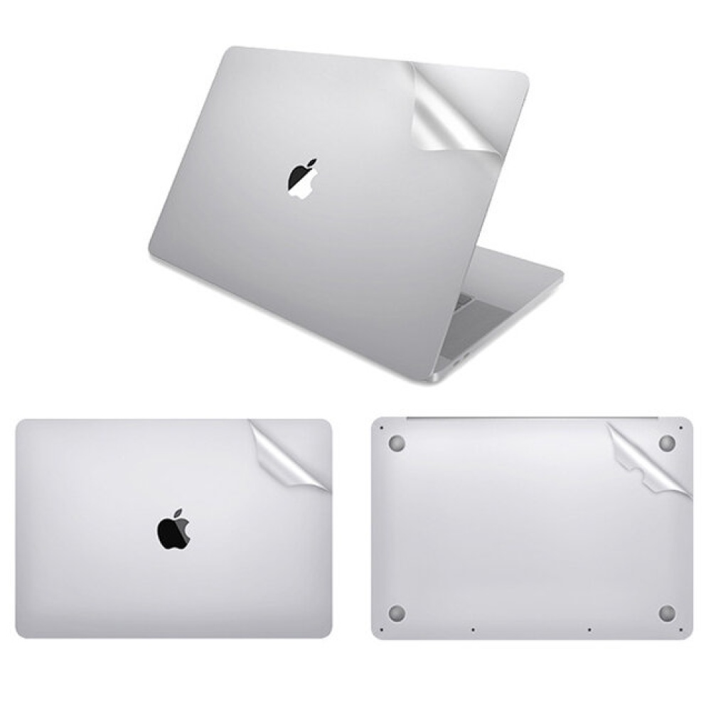 Lention 2 in 1 Pure Color 4H Anti-Scratch Ultra-Thin Top + Bottom Full Body Soft TPE Sticker Protector for Macbook Pro 13 inch - Grey - Image 2