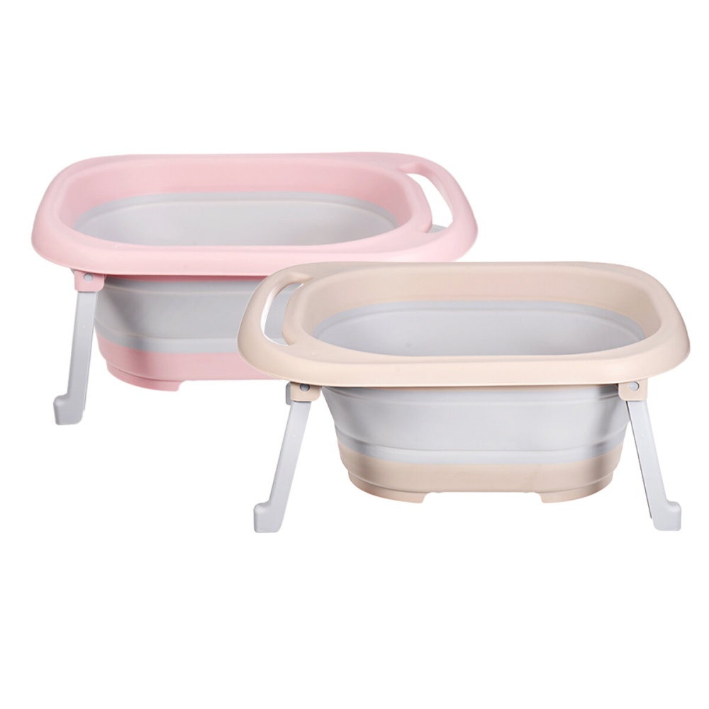 Foldable Foot Washing Bucket Foot Bucket Household Plastic Massage Comfortable Folding Foot Basin Foot Washing Bucket - Pink - Image 2